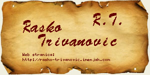 Raško Trivanović vizit kartica